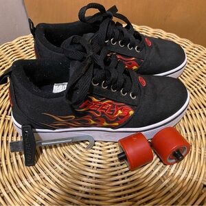 Heelys Kids Black Sneakers with Red Flames